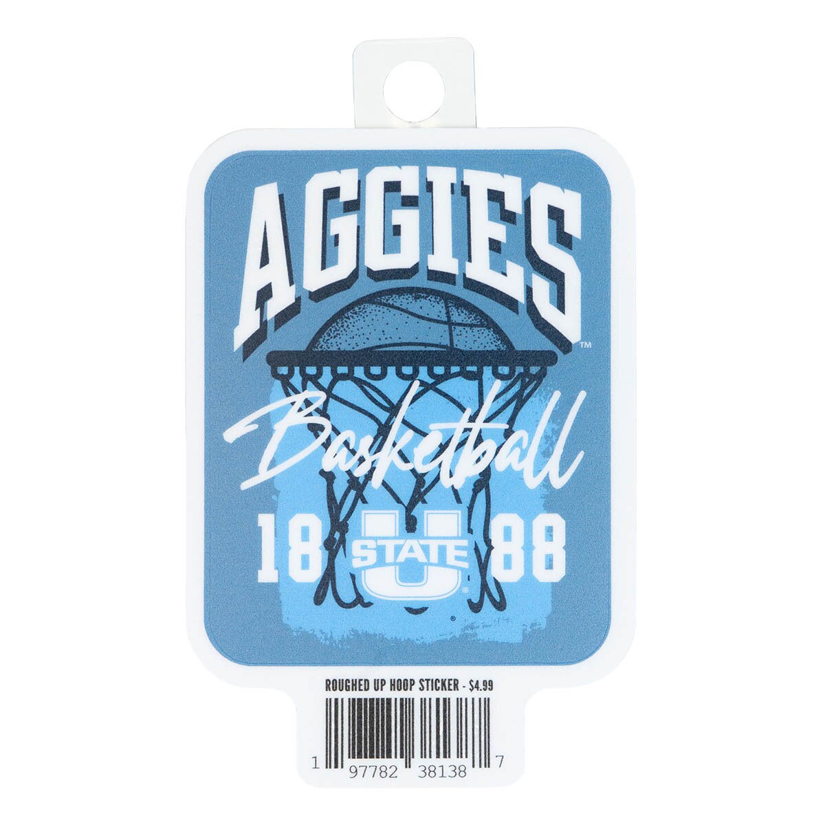 U-State Aggies Basketball 1888 Sticker - 4 In.